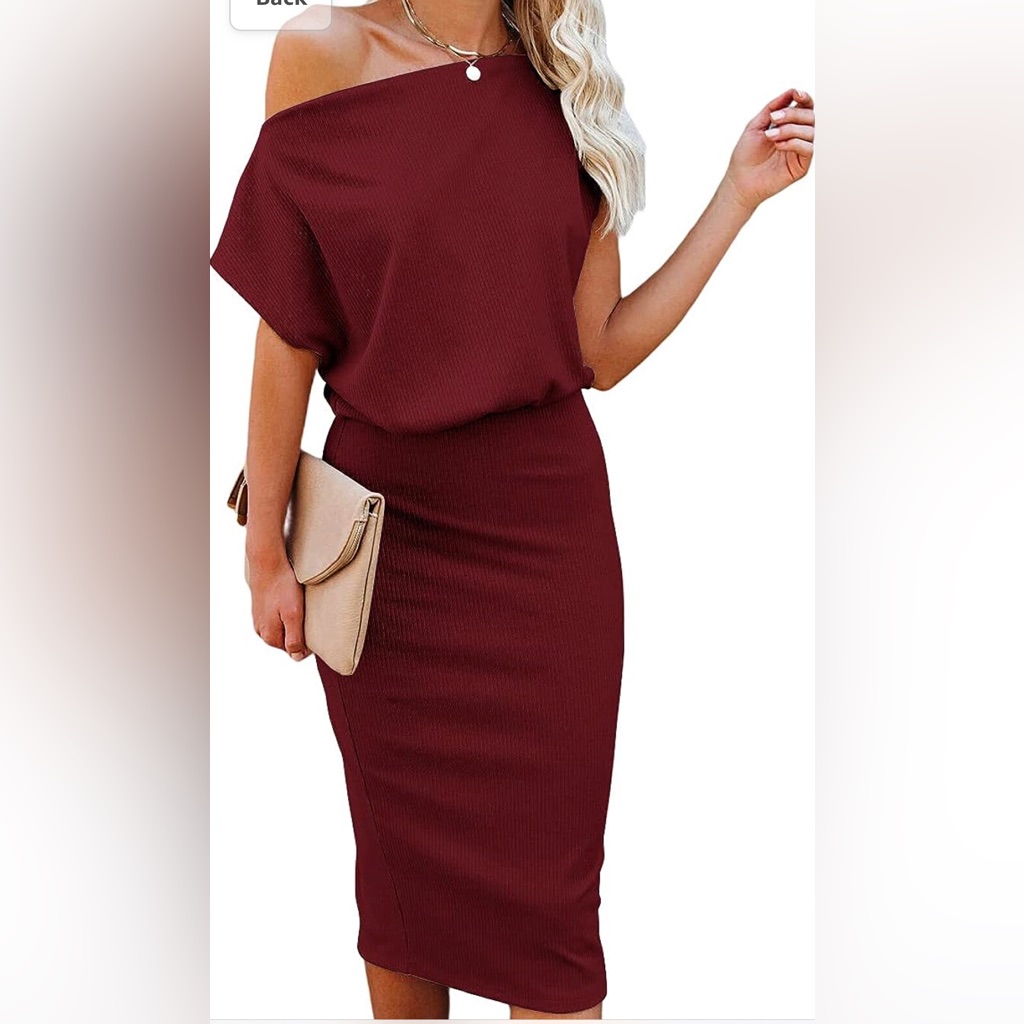 Burgundy Ribbed Dress